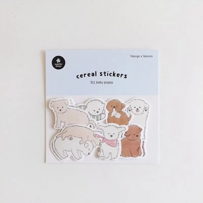 

Suatelier Baby Puppy Sticker No.311 Scrapbooking Stationery Korean Themed Paper Crafts Deco for Crafting And Memory Keeping