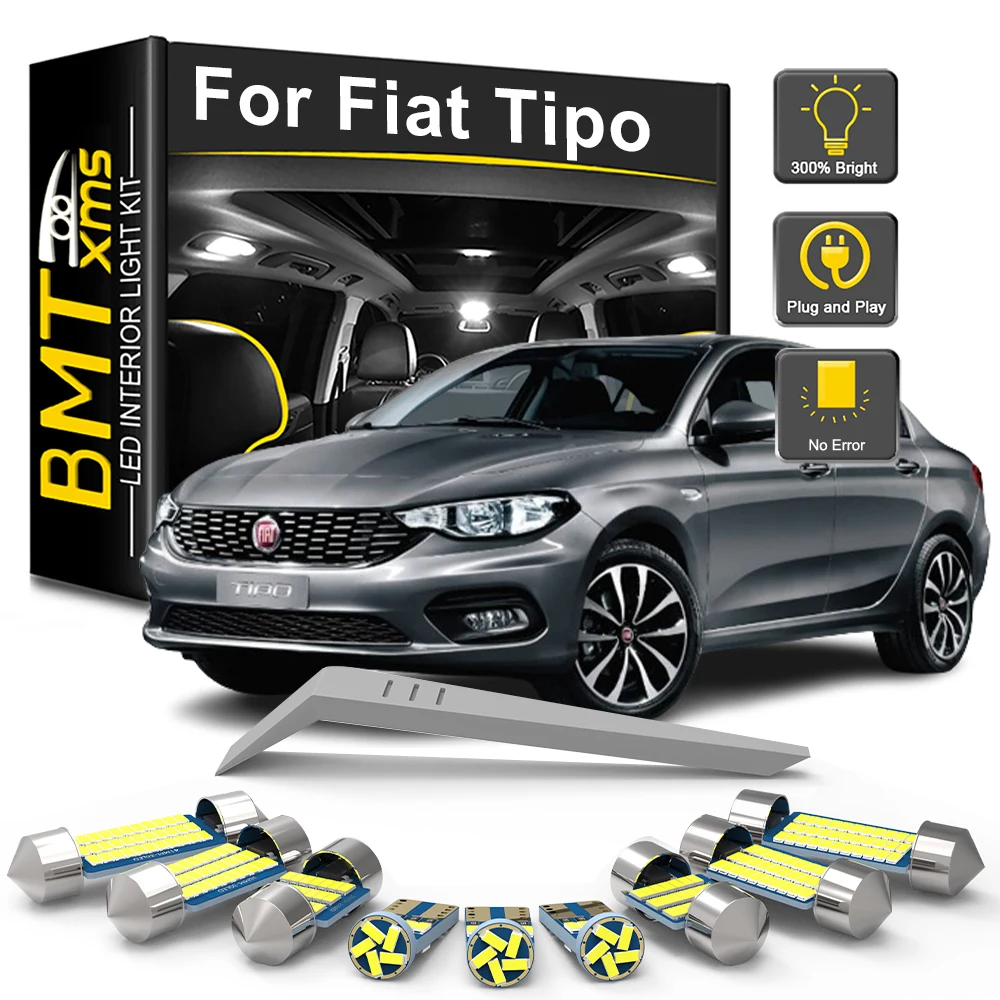 BMTxms Canbus For Fiat TIPO 356 4door Hatchback Saloon Estate 2015-2018 LED Interior Dome Mirror Trunk Glove Light Lamp Bulb Kit