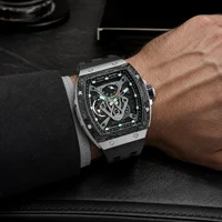 TSAR BOMBA Men's Automatic Watch Skeletonized Dial Titanium Alloy Case Carbon Fiber Bezel 5ATM Sapphire Crystal Luxury Gift photo 2