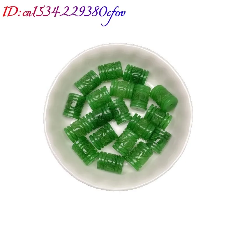 1 قطعة الطبيعية الجافة الأخضر عمود دائري حبة سوار سوار ذاتي الصنع مجوهرات الإكسسوارات منحوتة باليد رجل الحظ تميمة #5