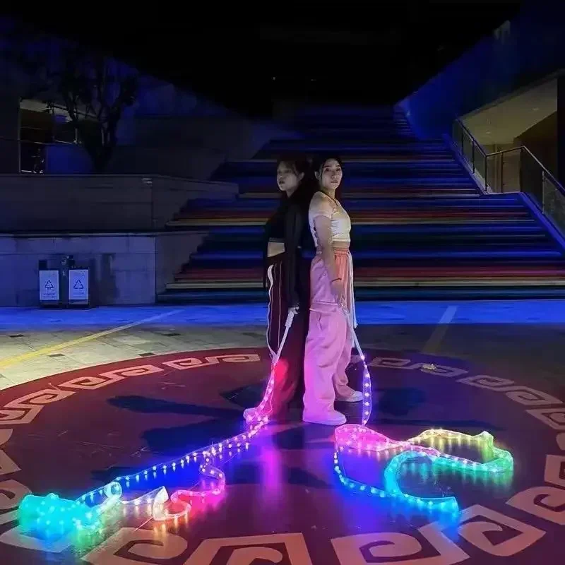 Cinta luminosa LED RGB a todo Color, cintas de gimnasio, gimnasia rítmica Led, danza del vientre, accesorio de escenario recargable, accesorios de Control por aplicación