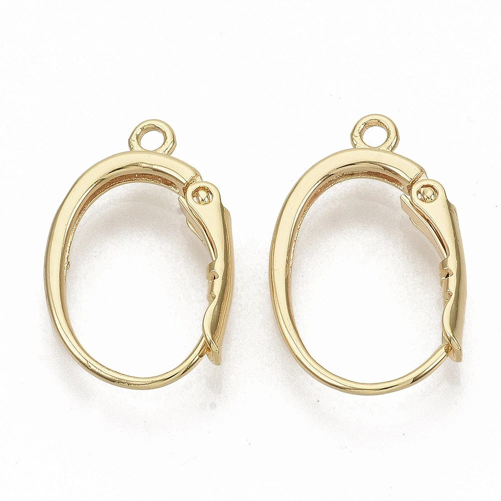 

50pcs Metal Leverback Earring Findings Nickel Free Real 18K Gold Plated with Loop for DIY Jewelry Earring Accessories