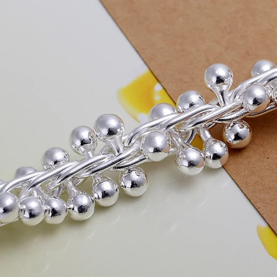 925 Sterling Silver Bracelets charm solid chain beads fashion beautiful top quality women wedding Jewelry