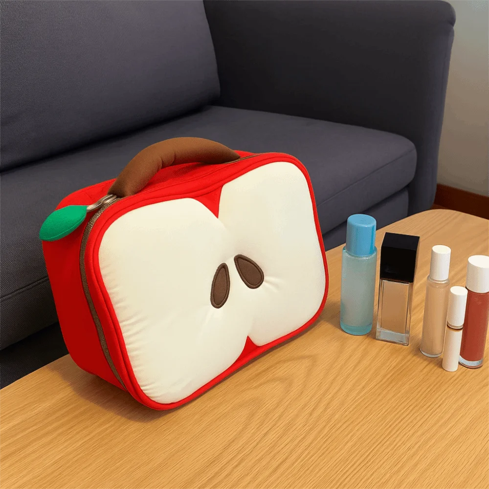 

Cartoon Fruit Pattern Makeup Bag Large Capacity Washable Travel Storage Pouch with Zipper Cosmetic Storage Bag Christmas Gift