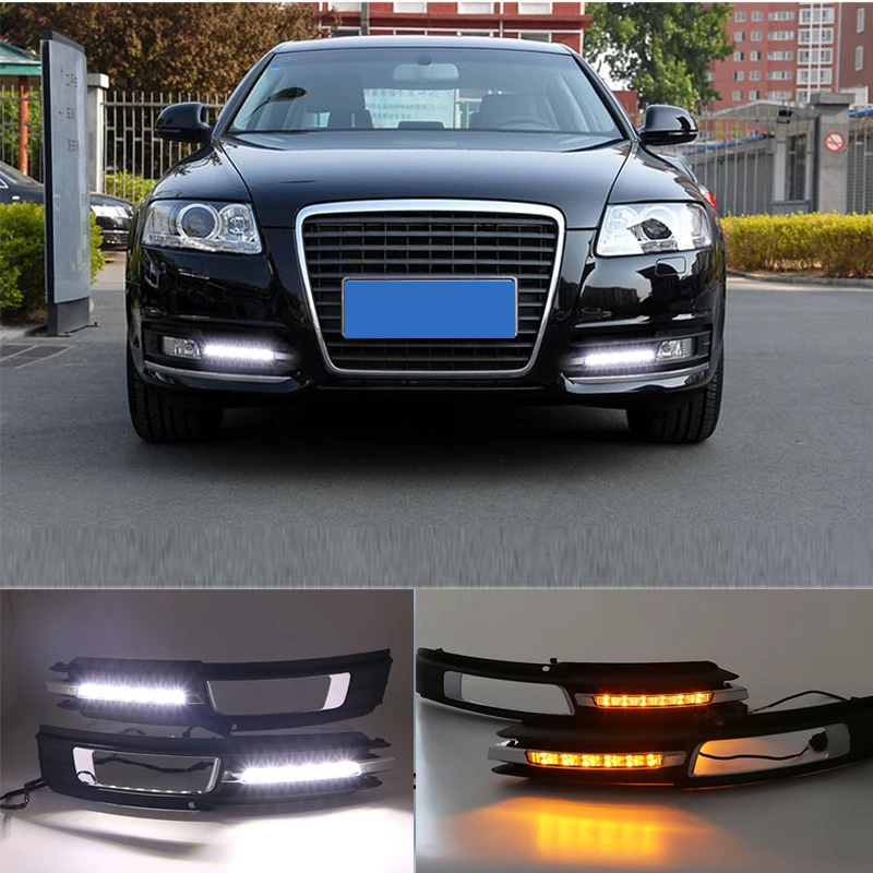 

For Audi A6L 2009 2010 2011 modified LED day running Lights Front bumper Light Turn signal lamp fog Lights assembly 2pcs