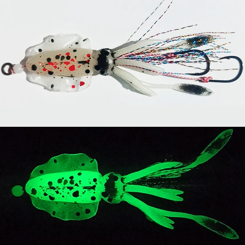 9cm/5.7g Miękka przynęta Kałamarnica Spódnice Przynęta wędkarska Ośmiornica Łódka Wędkarstwo morskie Guma PVC Sztuczna miękka przynęta Wędkarstwo Trolling Lure — zdjęcie 7