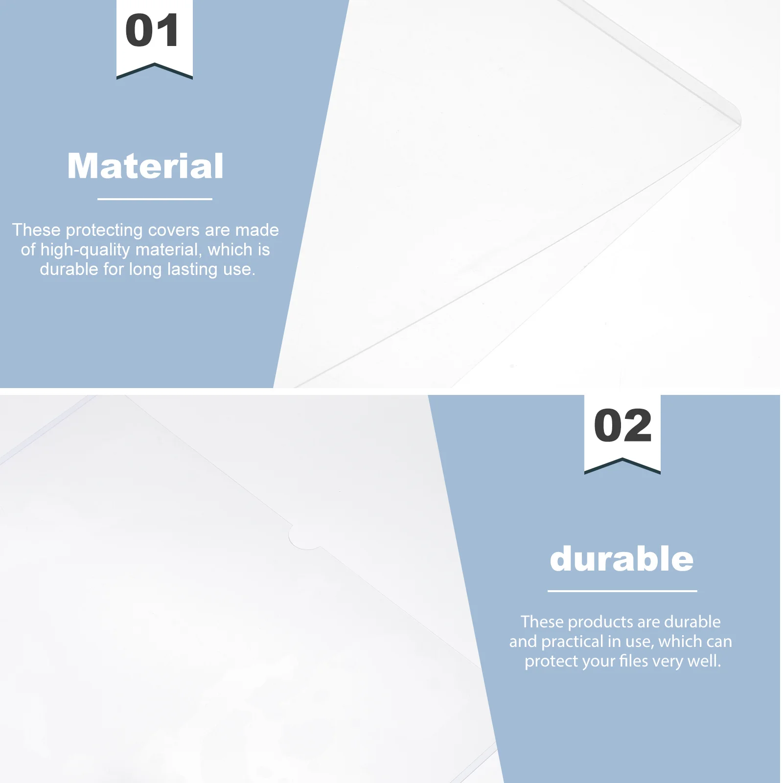 

5Pcs Strong Practicability File Protective Covers Overlapping Placement PVC Documents Protection File Protective Covers