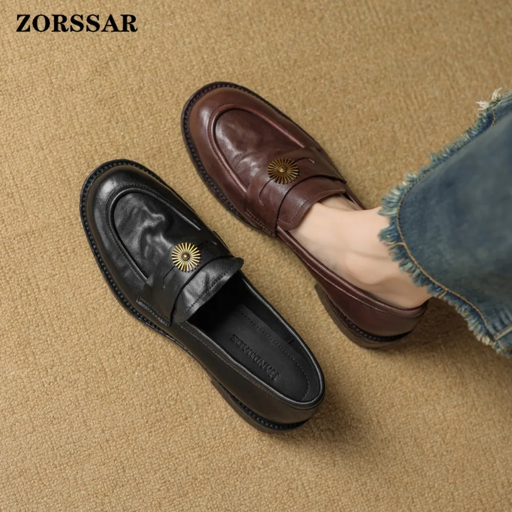 

Single Shoe Women's 2026 Spring New Loafers Lazy One Foot Flat Shoes Womens Shoes British Leather Shoes for Women Flats Ladies