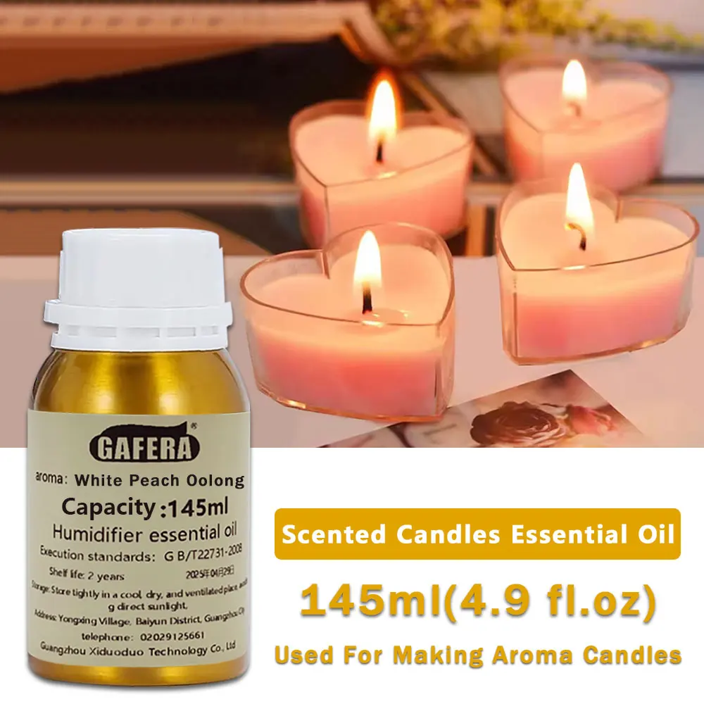 GAFERA 145ml (4.9 fl.oz) White Peach Oolong Essential Oils - For Making Aromatherapy Candles & Making Handmade Soap & Humidifier