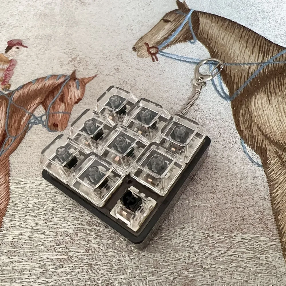 Baru DIY Keyboard Fidget Gantungan Kunci Tombol Penghilang Stres Clicker Mainan Keycap 9 Tombol Jari Keyboard Cap Dewasa