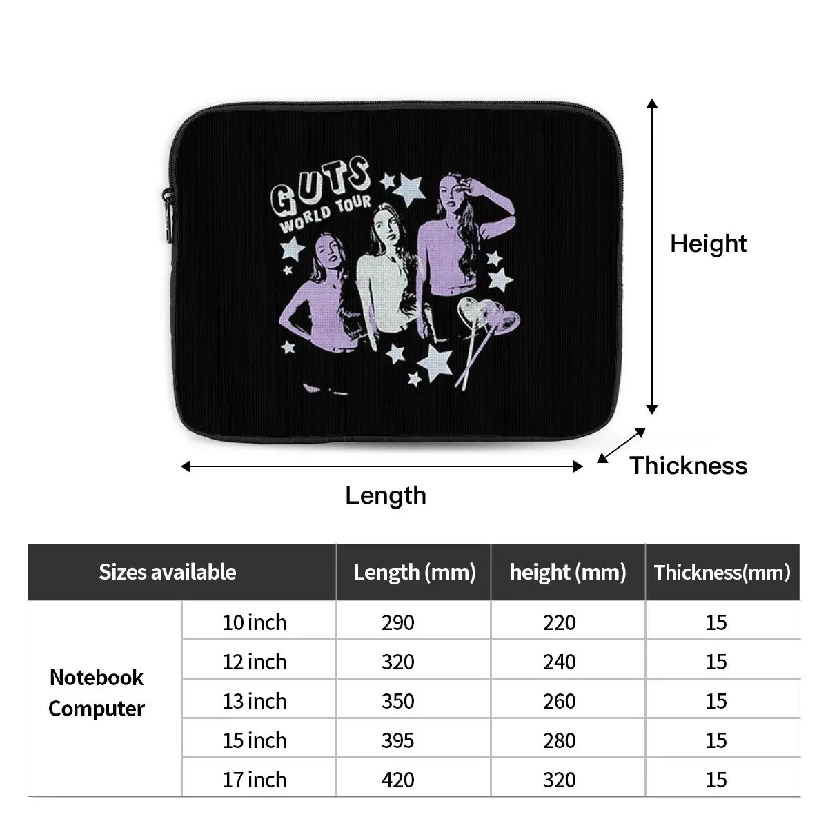 Olivia Guts World Tour Notebook Laptop Bag Case Pouch 10 12 13 15 17 Inch For Macbook Air Pro Tablet Shockproof Case Bag