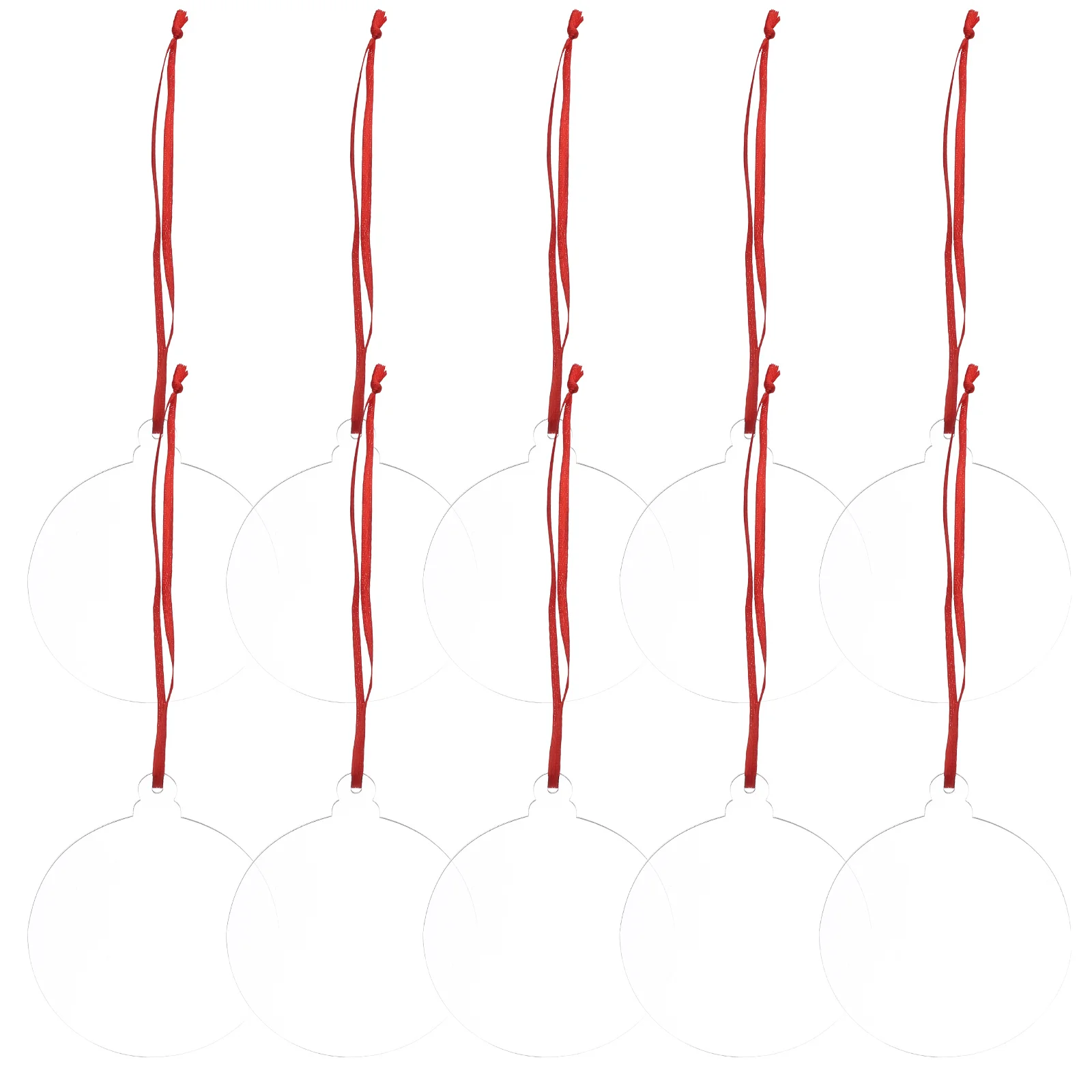 

10 Pcs Christmas Tree Pendant Clear Acrylic Ornaments Blank Sublimation DIY Heat Transfer Photo Decor Xmas Hanging Pendants
