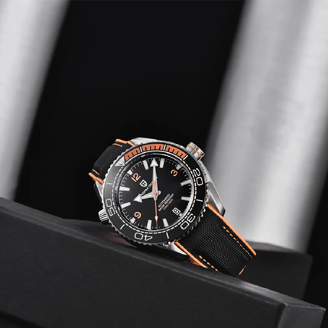PAGANI تصميم موضة الرياضة الرجال الميكانيكية ساعة اليد الياقوت الزجاج التلقائي ساعة الفولاذ المقاوم للصدأ 100 متر مقاوم للماء الساعات