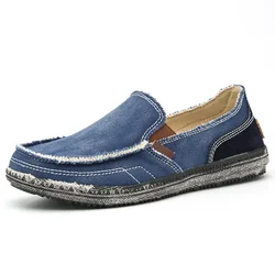 Summer New Men's Canvas Boat Shoes Outdoor Lightweight Convertible Slip On Loafer Fashion Casual Flat Non-Slip Deck Shoes hh8699