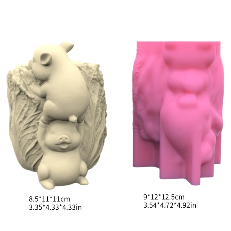 Moldes artesanais silicone 3d, molde para vaso flores, molde concreto forma porco, faça você mesmo, material à