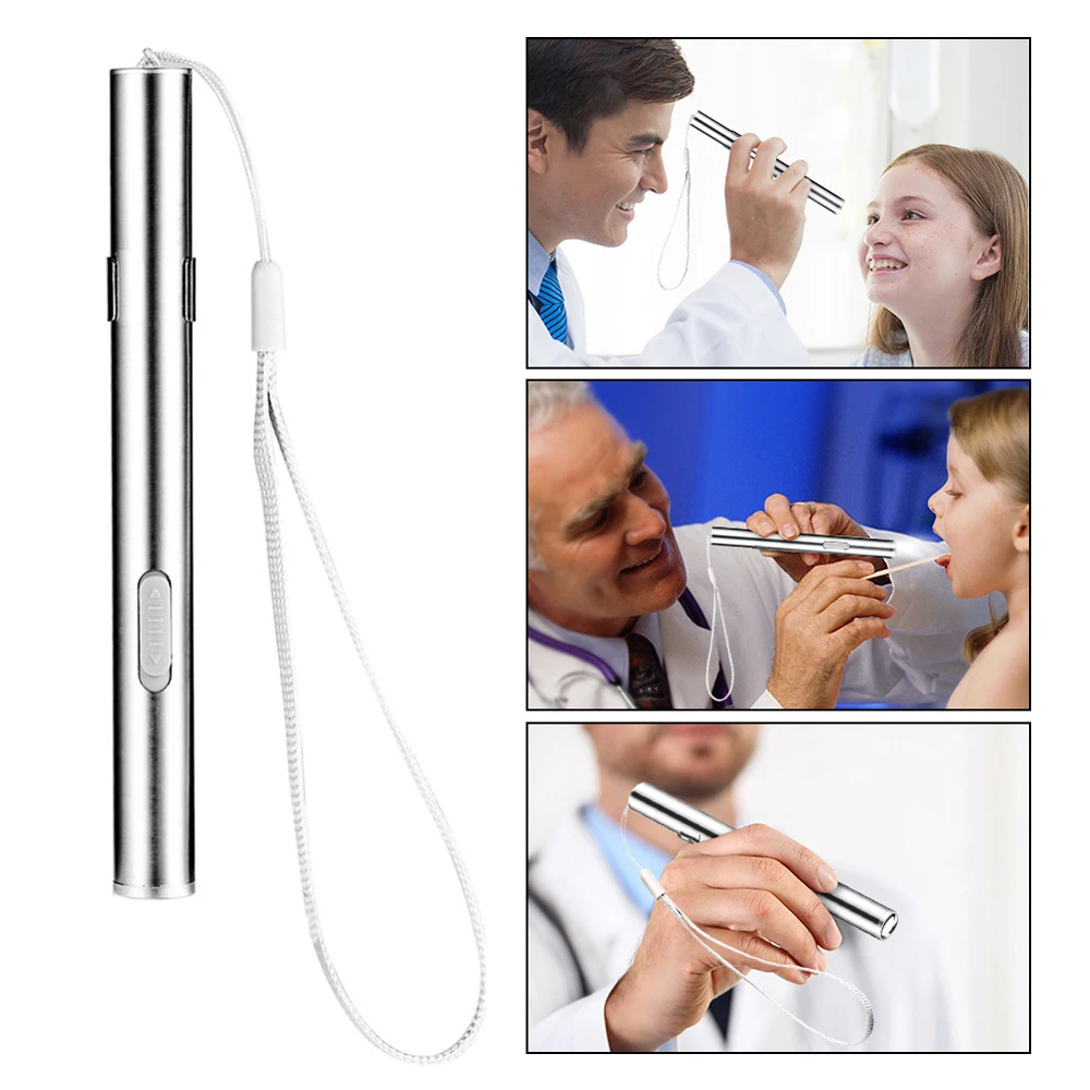 USB Recarregável Portátil Pen Light Handy Mini Lanterna Médica LED Tocha Lâmpada Com Clipe De Aço Inoxidável Luzes LED De Bolso