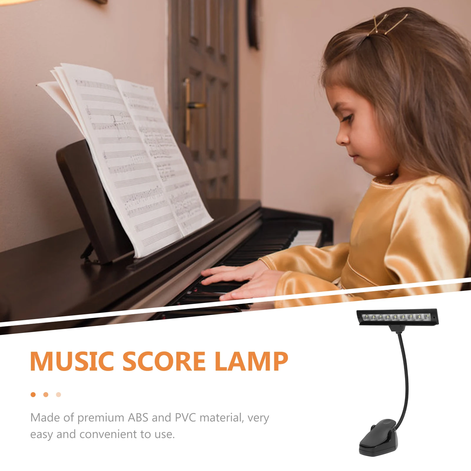 

Music Sheet Lighting Clip Eye Protection Lamp Clips Table Bedside Reading LED Piano Score