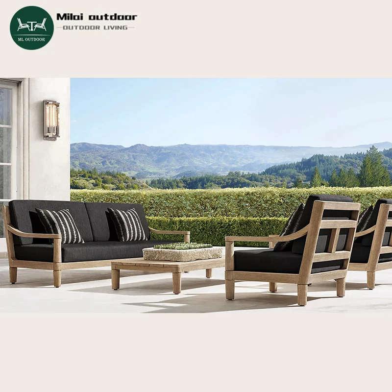 

Custom Size Outdoor Garden Teak Rotating Sofa Swivel Chair Factory Direct Leisure Style Poolside Furniture