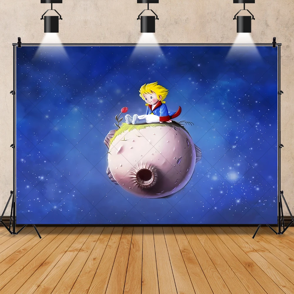 Little Prince Photography Backdrop Universe Meteorite Rose Boys Birthday Party  Custom Background Photo Studio Props