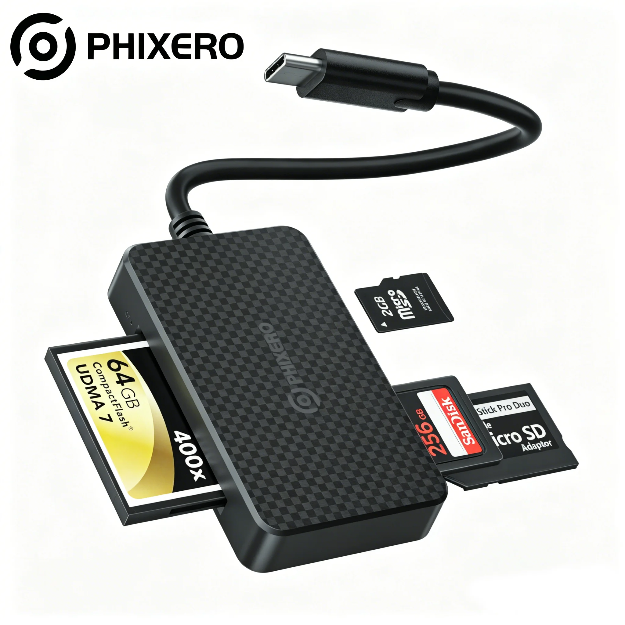 PHIXERO Card Reader Type-C to SD Micro SD TF Memory Card Adapter for PC Laptop Accessories Multi Smart Card Reader