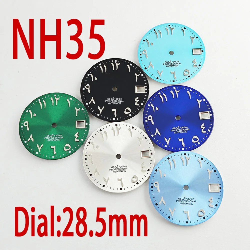 28.5mm dial NH35 Watch dial can be customized with its own logo for the NH35 automatic mechanical movement watch accessories