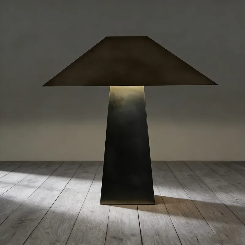 for YH Simple Creative Bedroom Bedside Table Modern Designer Decorative Metal Table Wrought Iron Antique Brass Floor Lamp