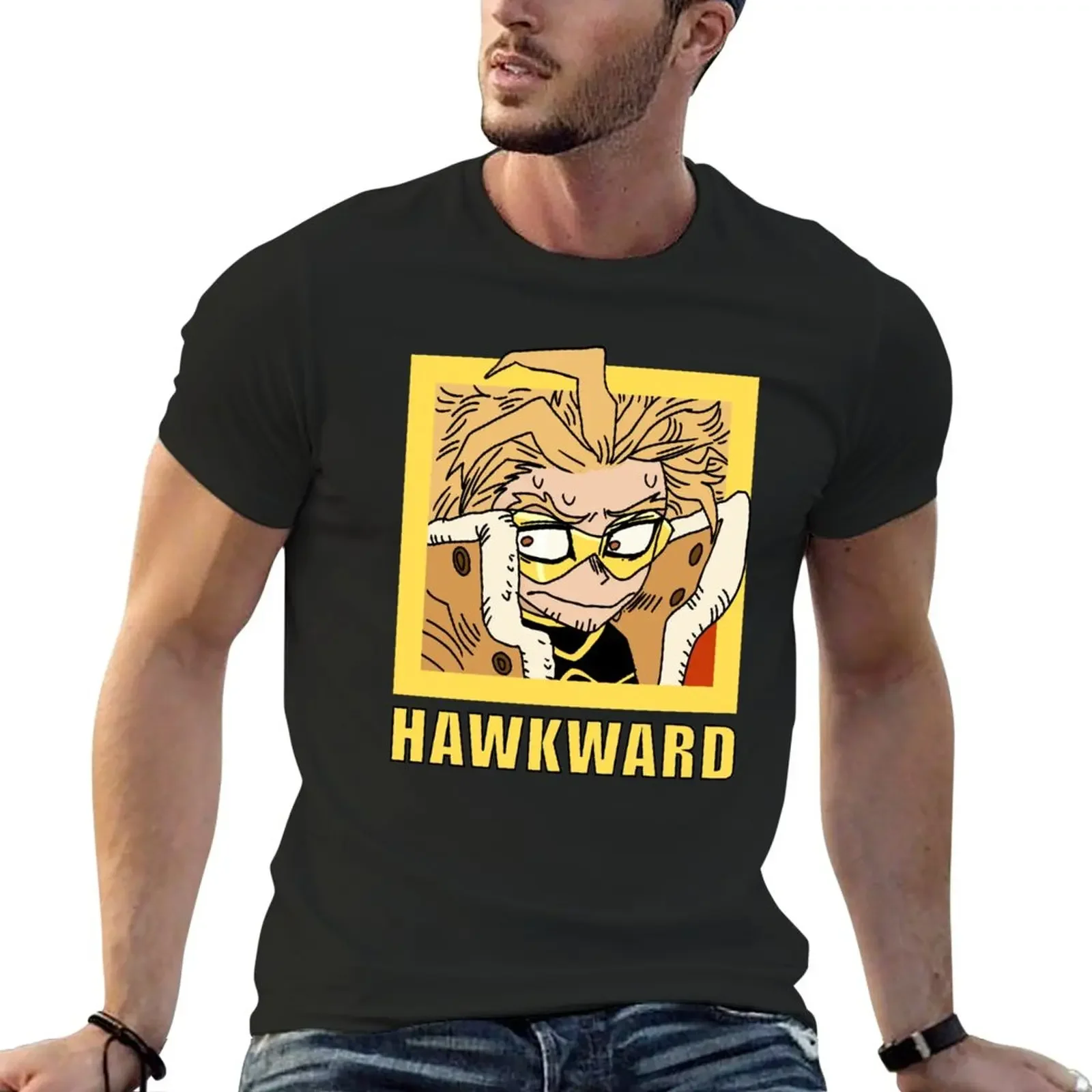 

BNHA! Hawks HAWKWARD anime meme t shirt T-Shirt oversizeds new edition boys whites heavyweight t shirts for men