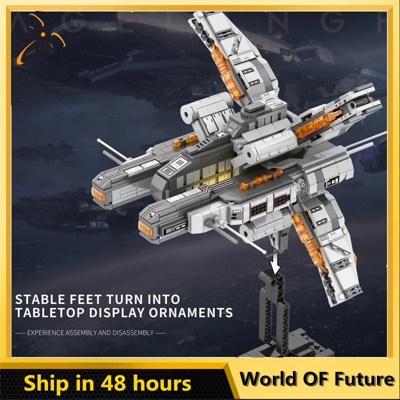 

High-Tech Spaceship Starship Combat Aircraft Building Block MOC Starfighter Brick Educational Toys For Children Christmas Gifts