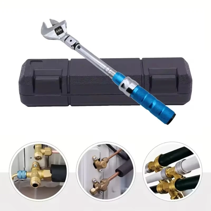 Digital Adjustable Torque Wrench Steel Open End Interchangeable Head Torque Wrench Spanner Hand Tools for Bicycle Car Repair
