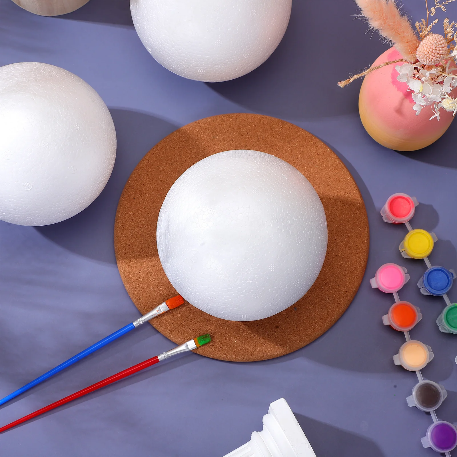 6 قطعة 12 سنتيمتر كرات الستايروفوم سهلة الطلاء DIY بها بنفسك الحرفية الكرة مجموعة للأطفال رياض الأطفال المنزل مدرسة مشاريع فنية الحلي الإبداعية #3