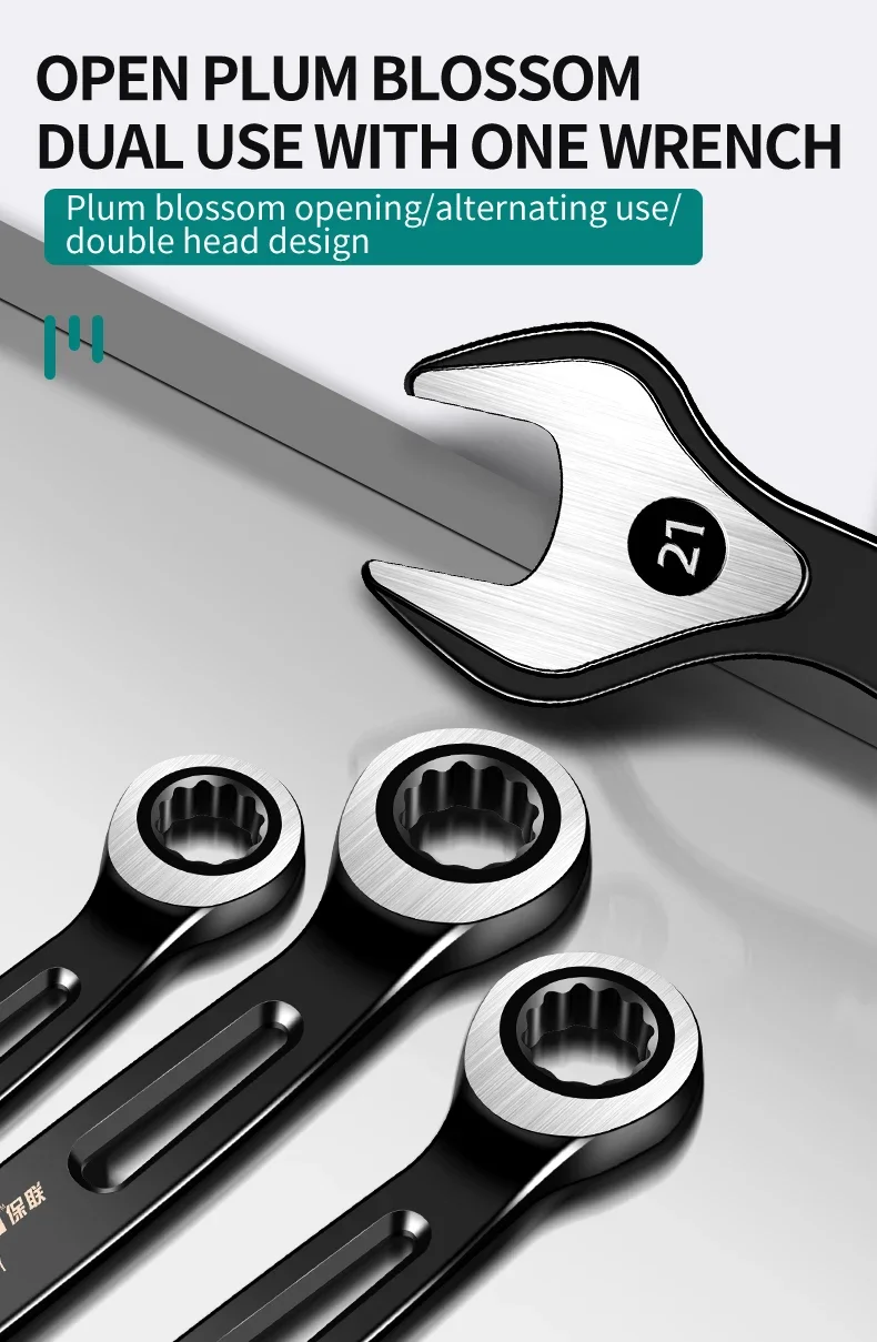 6mm-22mm Ring-maulschlüssel Dual-zweck Schlüssel arbeitssparende Anti Slip Metric Universal Spanner Für Auto reparatur Hand Werkzeug – Detail 4