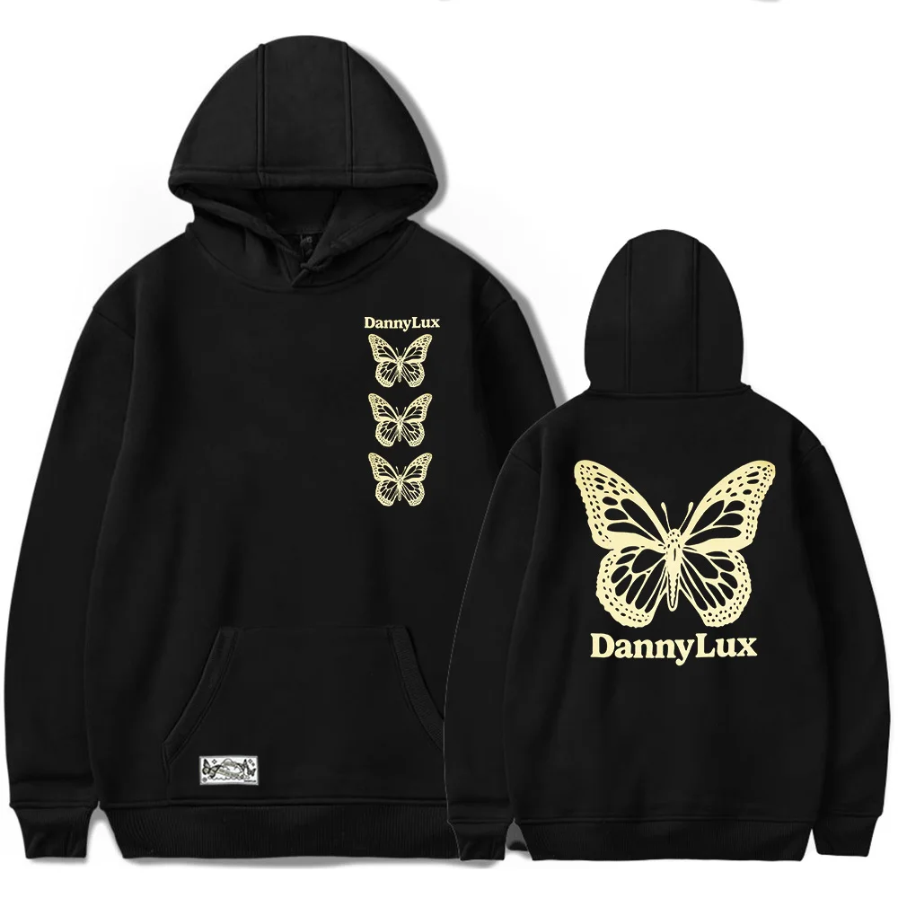 DannyLux-Sudadera con capucha de mariposa para hombre y mujer, suéter informal con estampado de caras y gráficos populares, ropa de calle, 2023