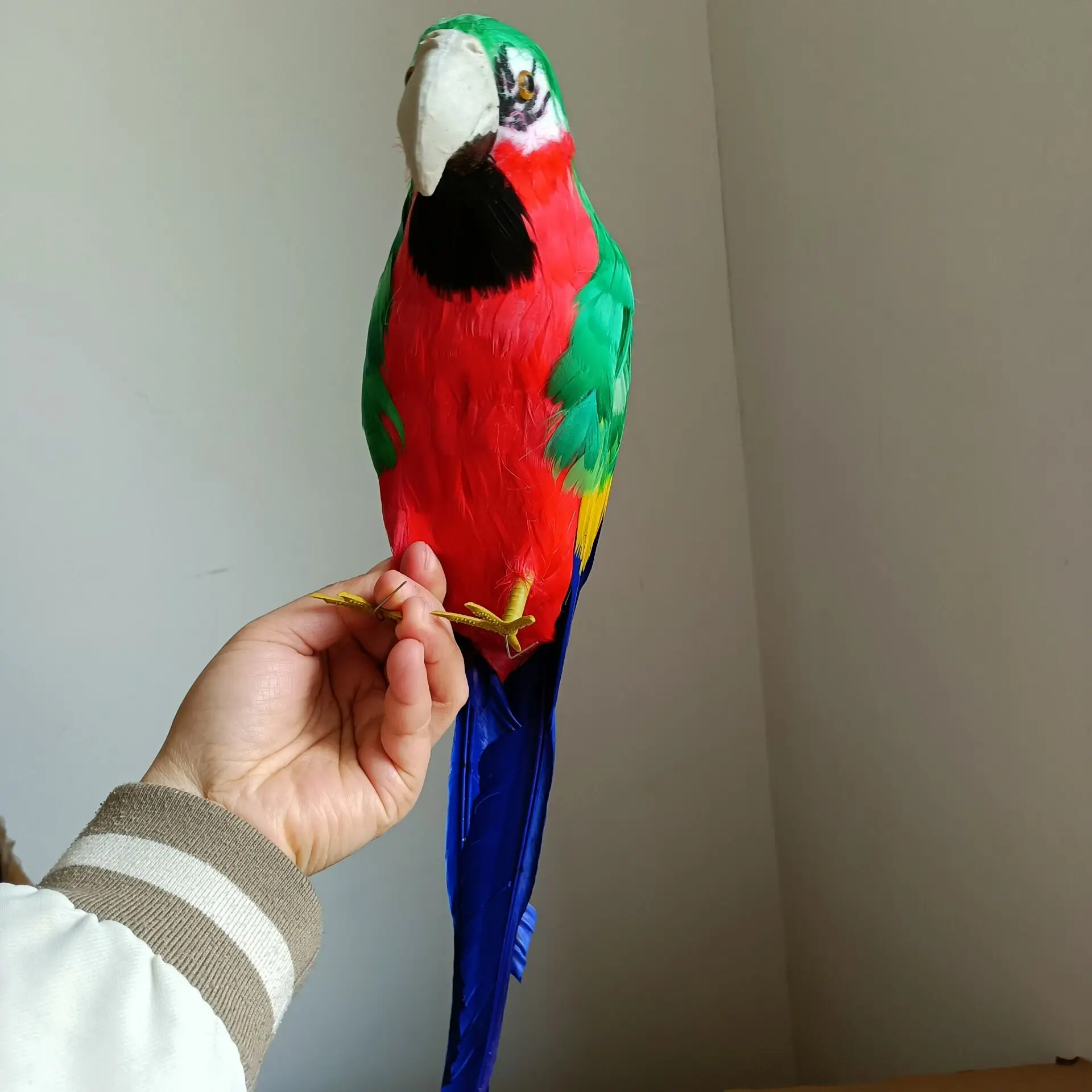 big simulation parrot toy foam&feather green and red bird model gift about 43cm c2772