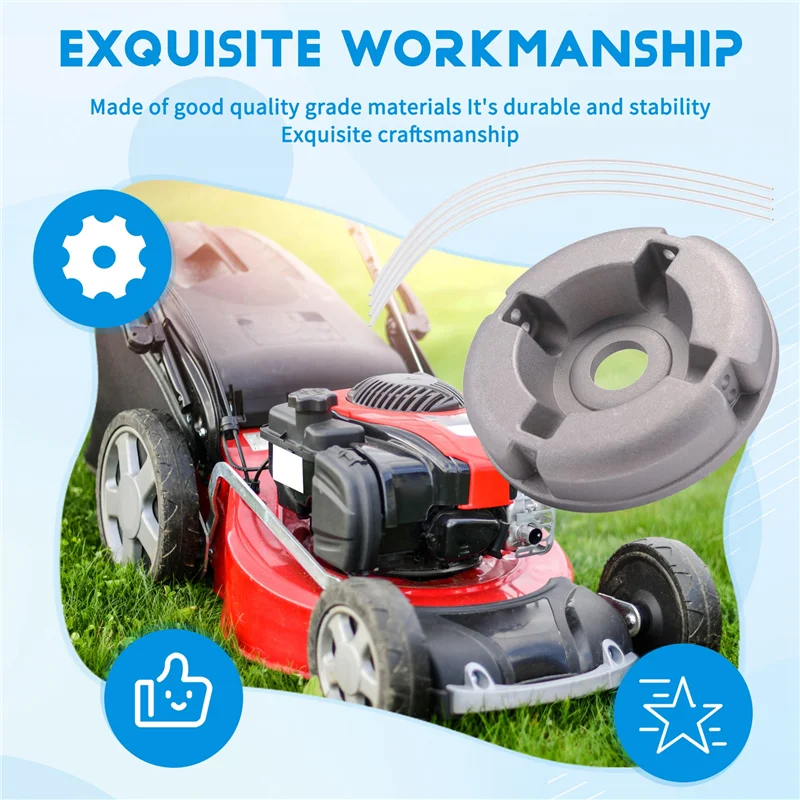 

BHBD-1Pc Universal Aluminum Alloy Lawn Mower Head Mower Head With Nylon Steel Lawn Mowing Line Lawn Mower Replacement Parts