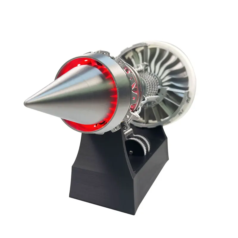 Modelo de motor Turbofan, Micro Mini varilla de empuje, Control de velocidad, motor eléctrico, cola roja, adornos de llama, juguete de regalo