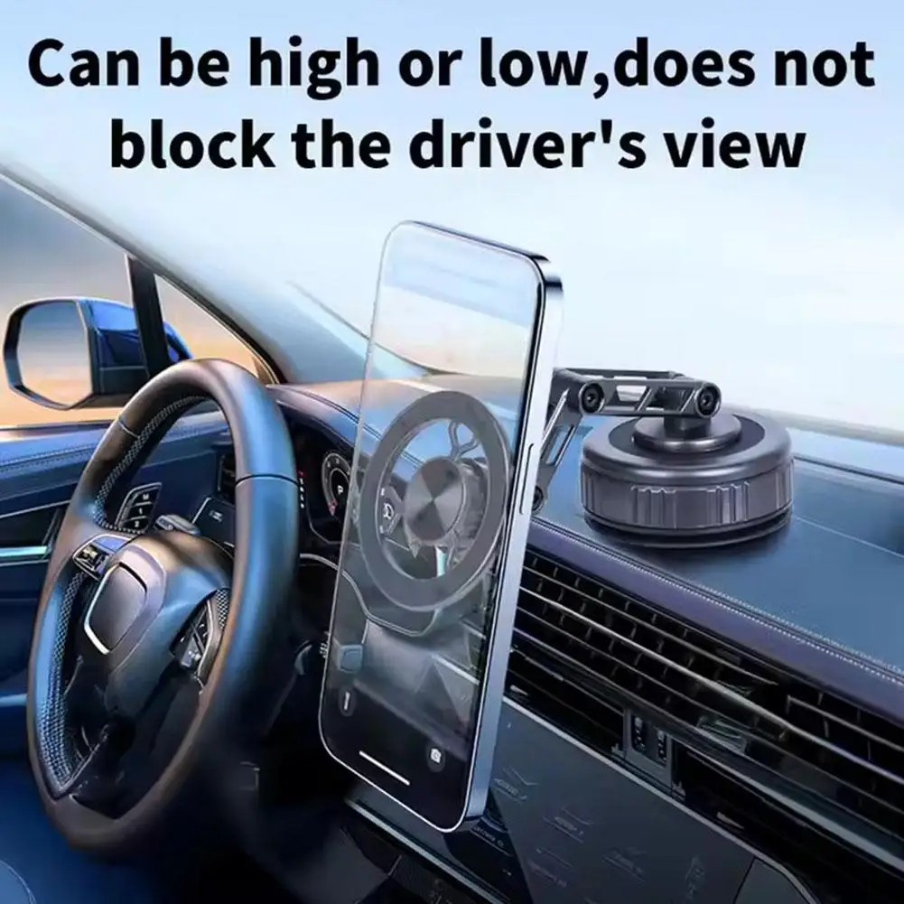 Foldable 360° Rotating Mechanical Arm Car Phone Holder Navigation Accessories Vacuum Universal Magnetic Mount Car Phone Sta Q6L1