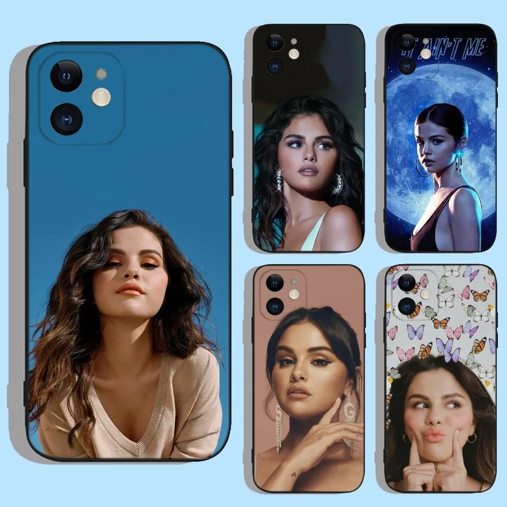 S-Selena Gomez Phone Case For Apple iPhone 15,14,13,12,11,XS,XR,X,8,7,Pro,Max,Plus,mini Silicone Black Cover