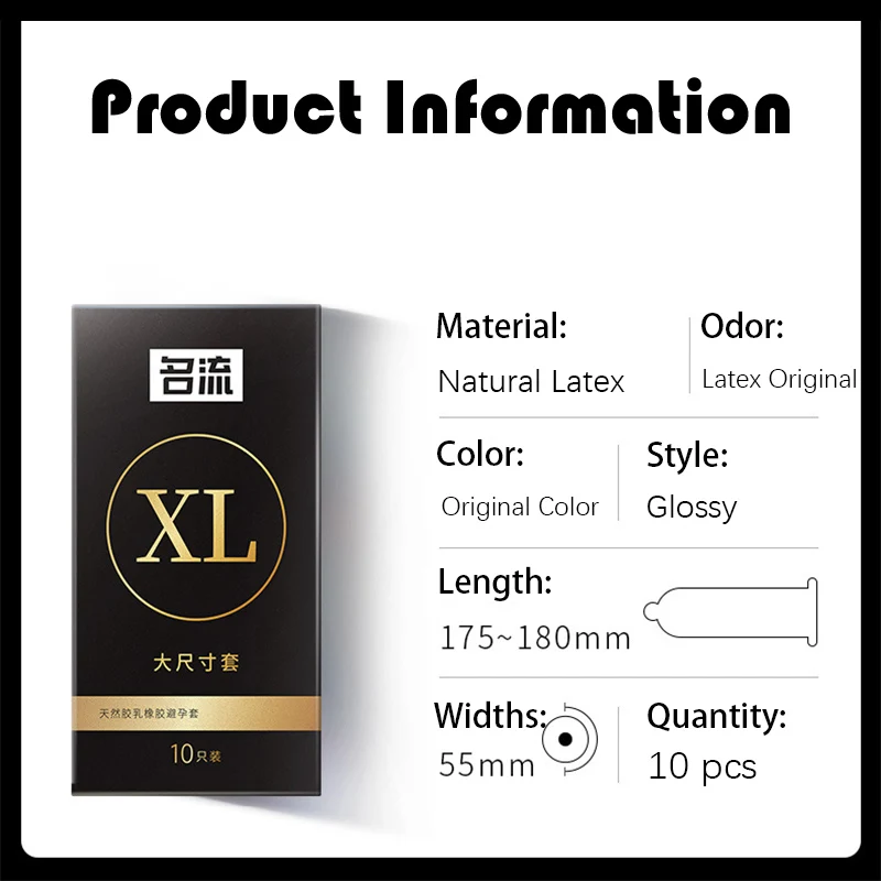 10/30PCS Large Size Condoms,XL Smooth Latex Penis Sleeves for Adults 18+,Intimate Erotic Products Contraception Supplies - Image 5