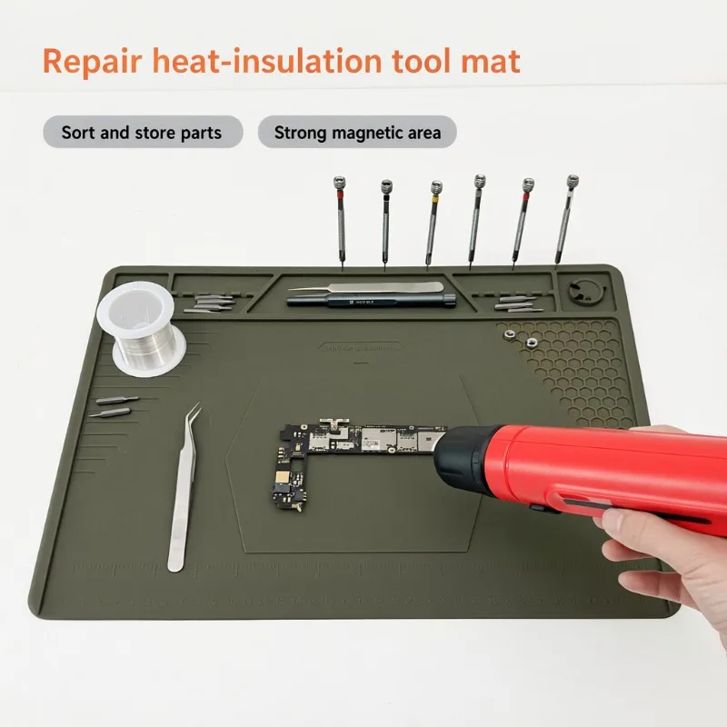 Silicone Heat-resistant Repair Mat Anti-scald Soldering Staging Pad Multi-function Bench Unit for Electronic Welding Workbench