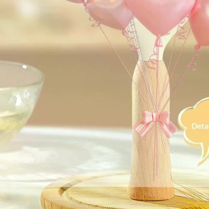 1Pcs Ergonomic Wood Handle Silicone Cooking Spoon Non-stick Heat Resistant for Kitchen Baking Stirring Serving Food