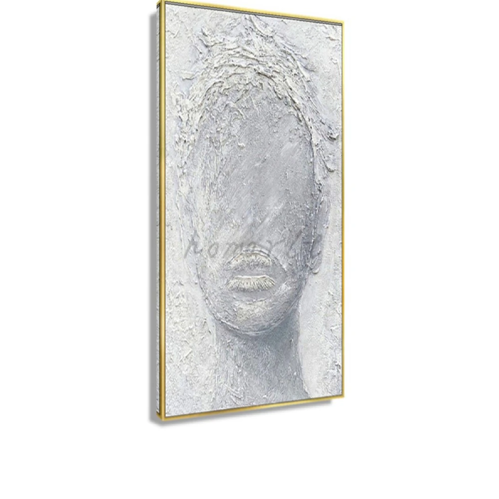100% Handmade Women Face Figure Oil Painting On Canvas Pictures Wall Art Abstract Mural Artwork For Home Room Decor Poster Gift