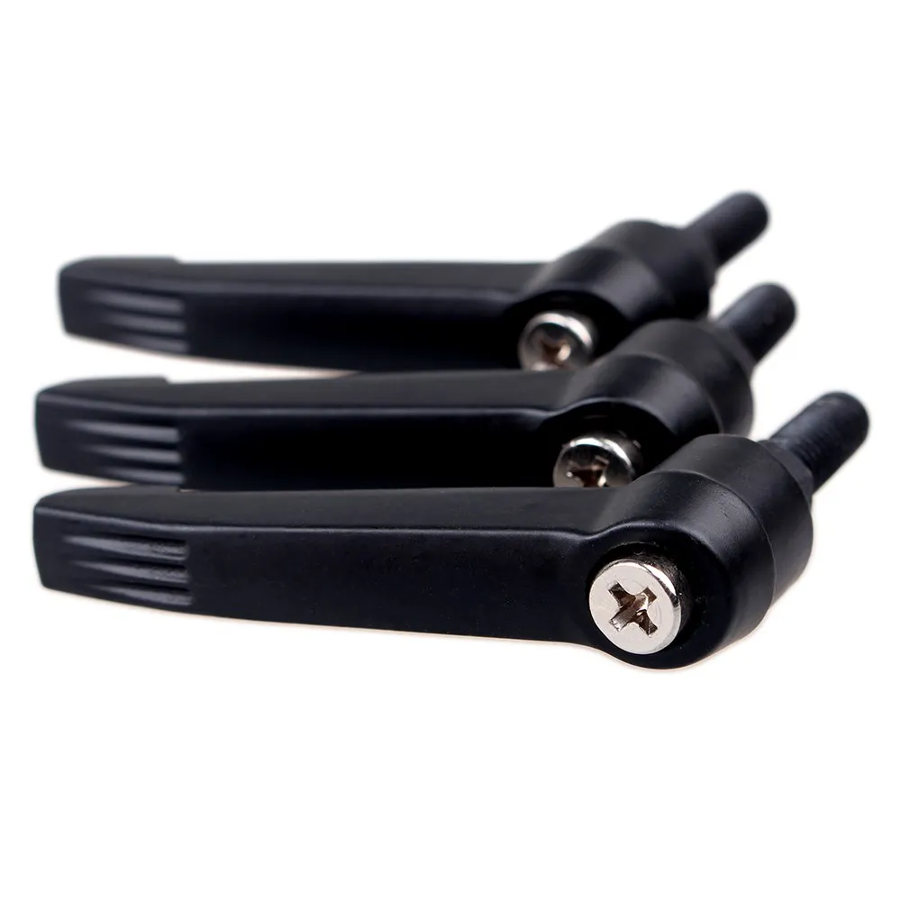 1Pc Black Hex M5 M6 M8 M10 M12 Male Thread Bolt Clamping Lever Machinery Adjust Handle Locking External Knob Metalworking L Type