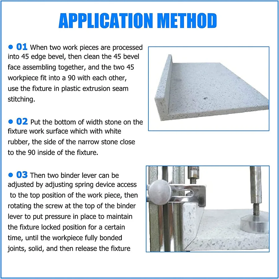 Imagem -06 - Graus de Pedra Mitra Braçadeira Bancada Emenda Fixação Benchtop Ângulo Braçadeira para Granito Mármore Laje Peças Lote 45