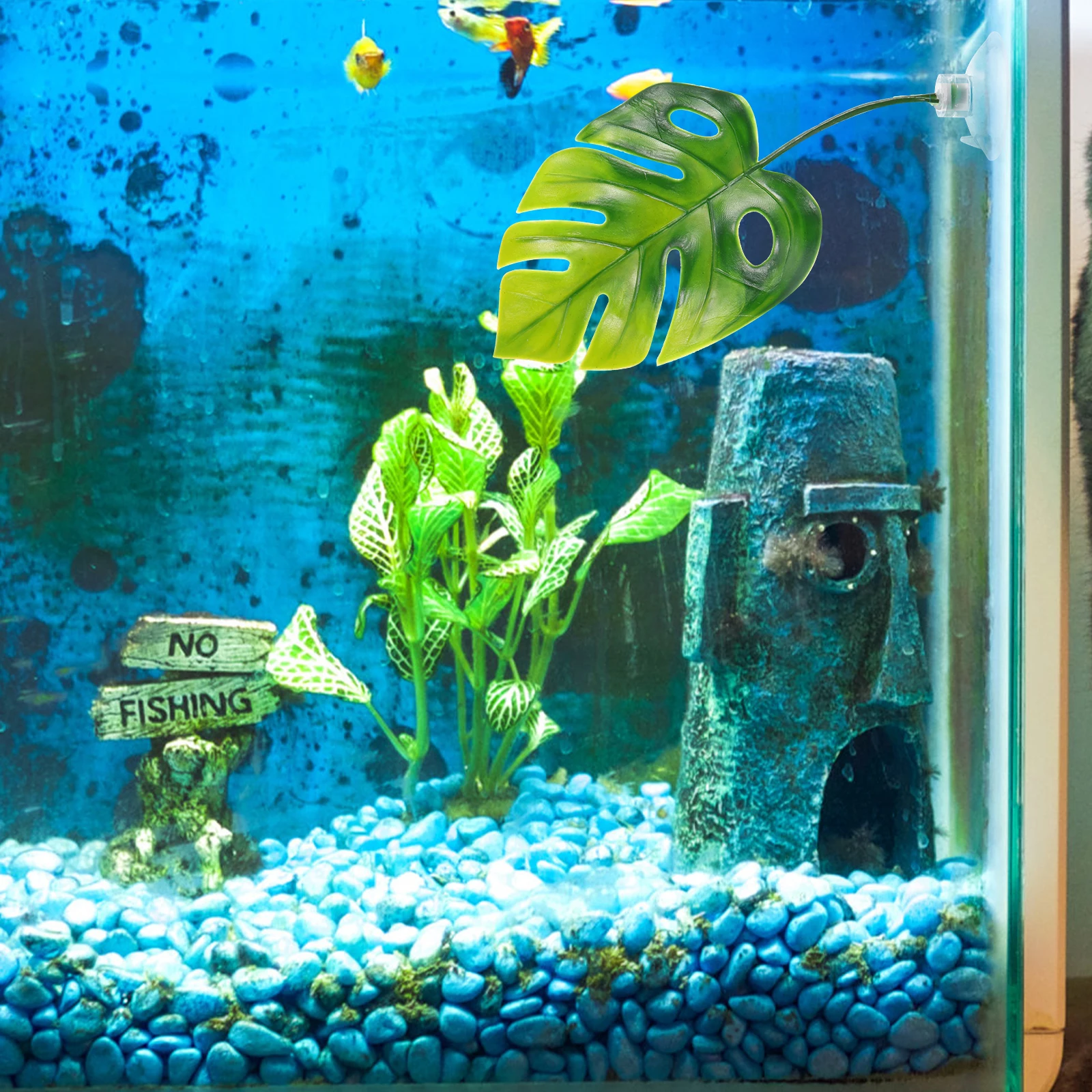 

6 Pcs Betta Hammock Decor Aquarium Fish Tank Sucker Wear ResistantHousehold Pet Aquarium Wear Resistant Artificial Leaf Decor