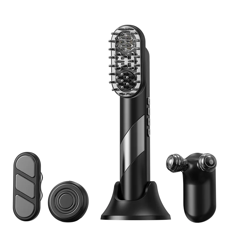 

Электрическая массажная расческа для кожи головы 4-в-1 с функциями EMS-вибрации и подогрева, для лифтинга и подтяжки, массажер для лица и глаз.