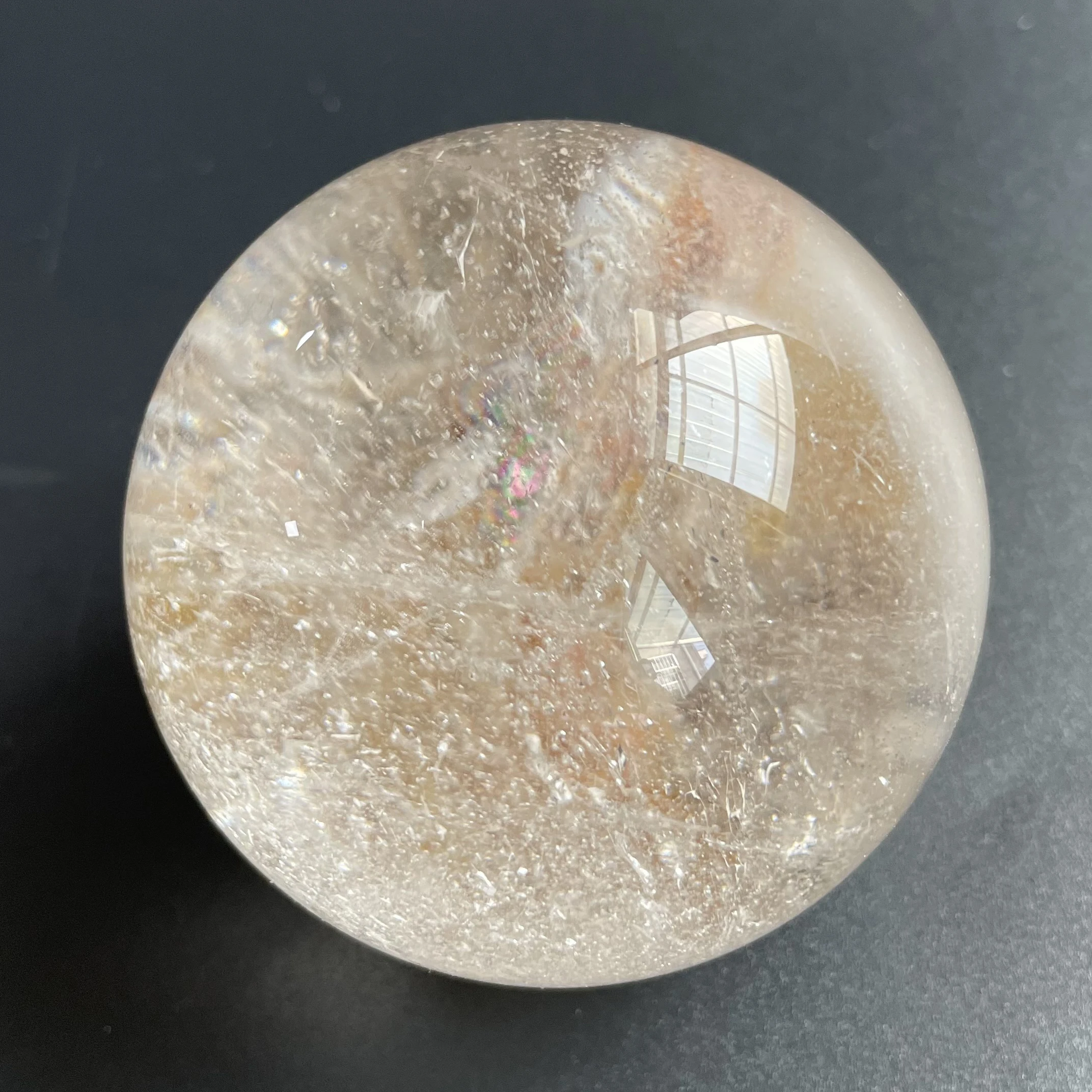 

262g Natural Crystal Ball Green Phantom Sphere Rock Decoration Rough Polished Quartz Stone Healing D175