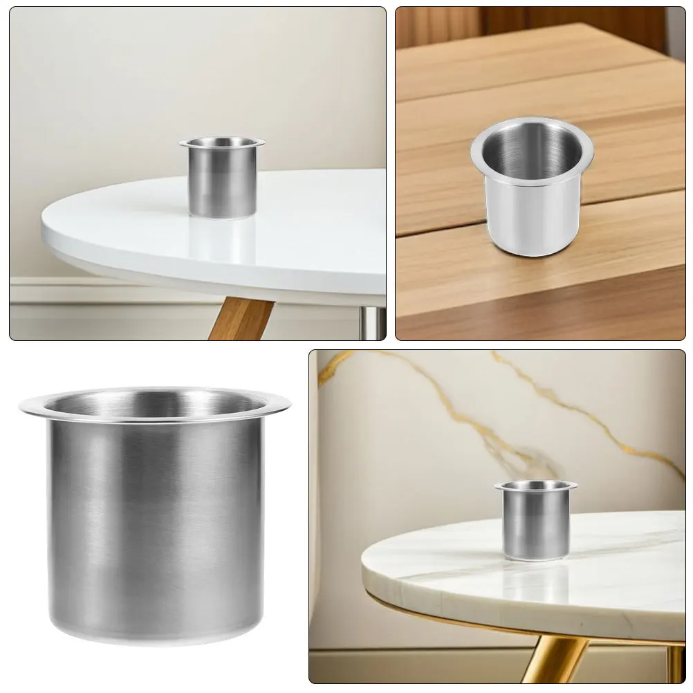 

2Pcs Stainless Steel Couch Cupholder Insert Reliable Drop-in Drink Holder for Sofa Recliner Car Rv Recliner Cushion Inserts