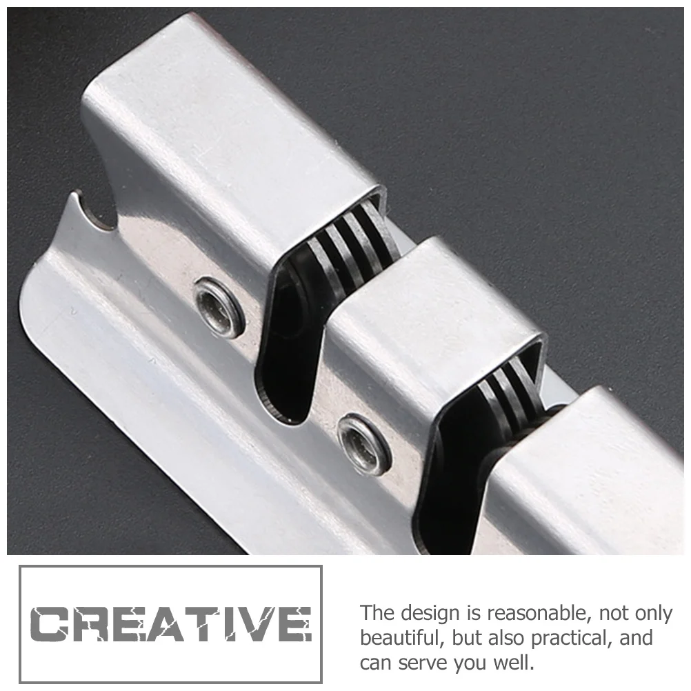 Afilador de cuchillos de acero inoxidable, herramienta de cocina Premium para uso con una sola mano, solución de afilado de cortador de encimera para diestros o zurdos