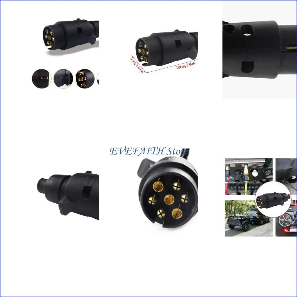 

124B 12V 7 -Way Round Standard European Car Plug Plastic Car Trailer 7 -контактный гнездо для трейлеров