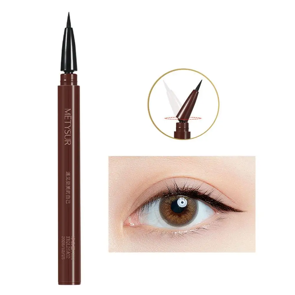 Eyeliner ultra-fin pliant rotatif, séchage rapide, imperméable et résistant à la transpiration, maquillage longue durée pour les débutants, I5J1